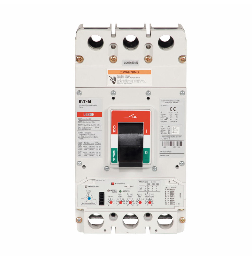 LGH360036G - Eaton Cutler-Hammer 600 Amp 3 Pole 600 Volt Molded Case Circuit Breaker