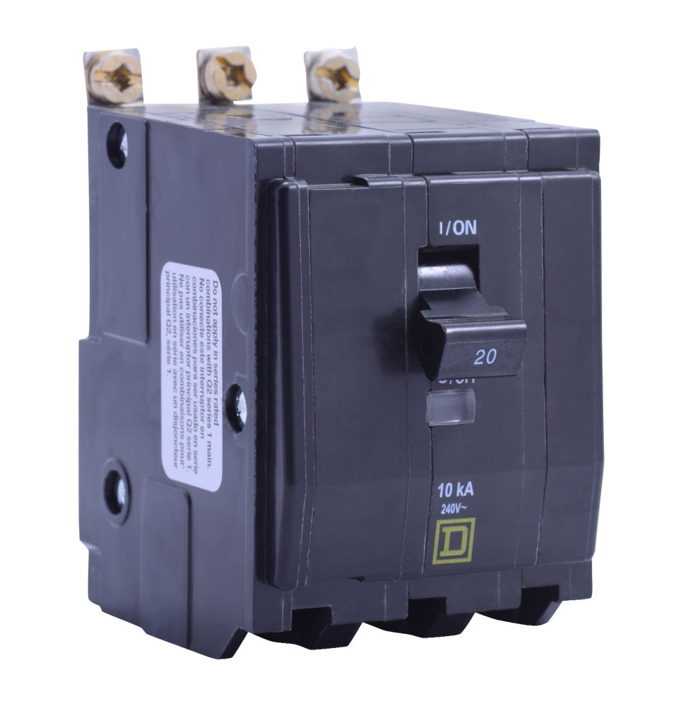 QHB325 - Square D 25 Amp 3 Pole 240 Volt Bolt-On Molded Case Circuit Breaker