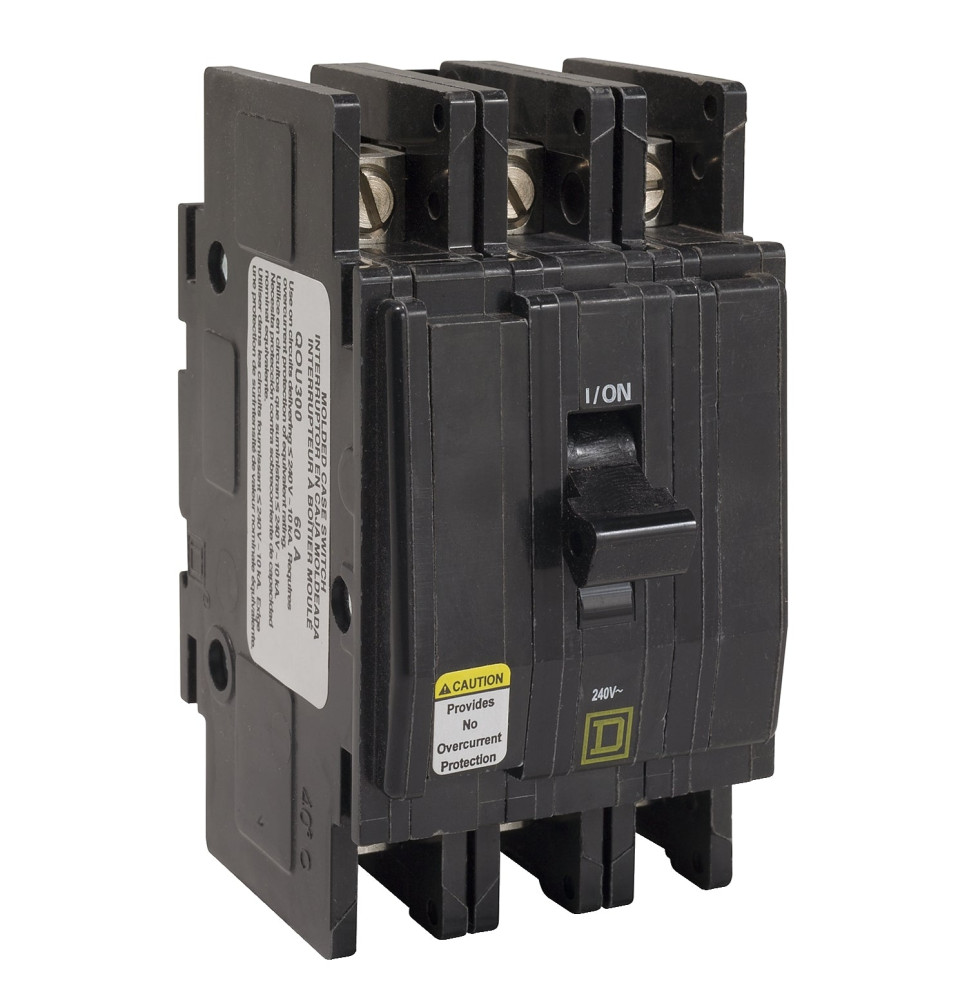 QOU300 - Square D 60 Amp 3 Pole 240 Volt Plug-In Molded Case Circuit Breaker
