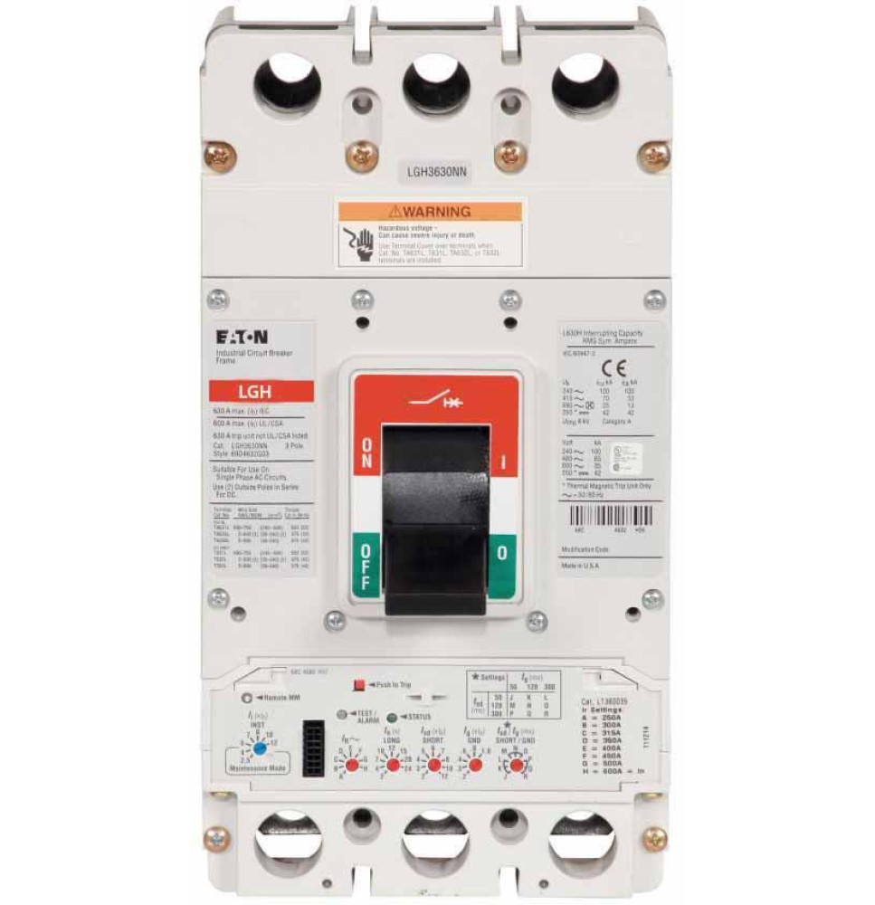 LGH3630NN - Eaton Cutler-Hammer 630 Amp 3 Pole 600 Volt Molded Case Circuit Breaker
