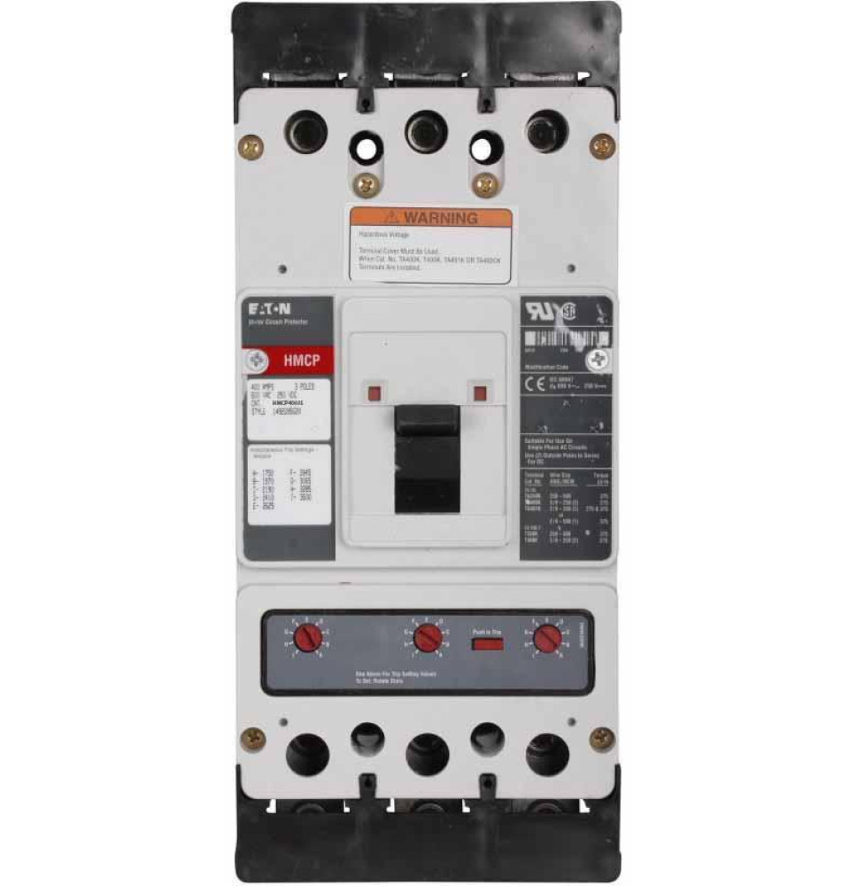 HMCP400J5 - Eaton Cutler-Hammer 400 Amp 3 Pole 600 Volt Molded Case Circuit Breaker