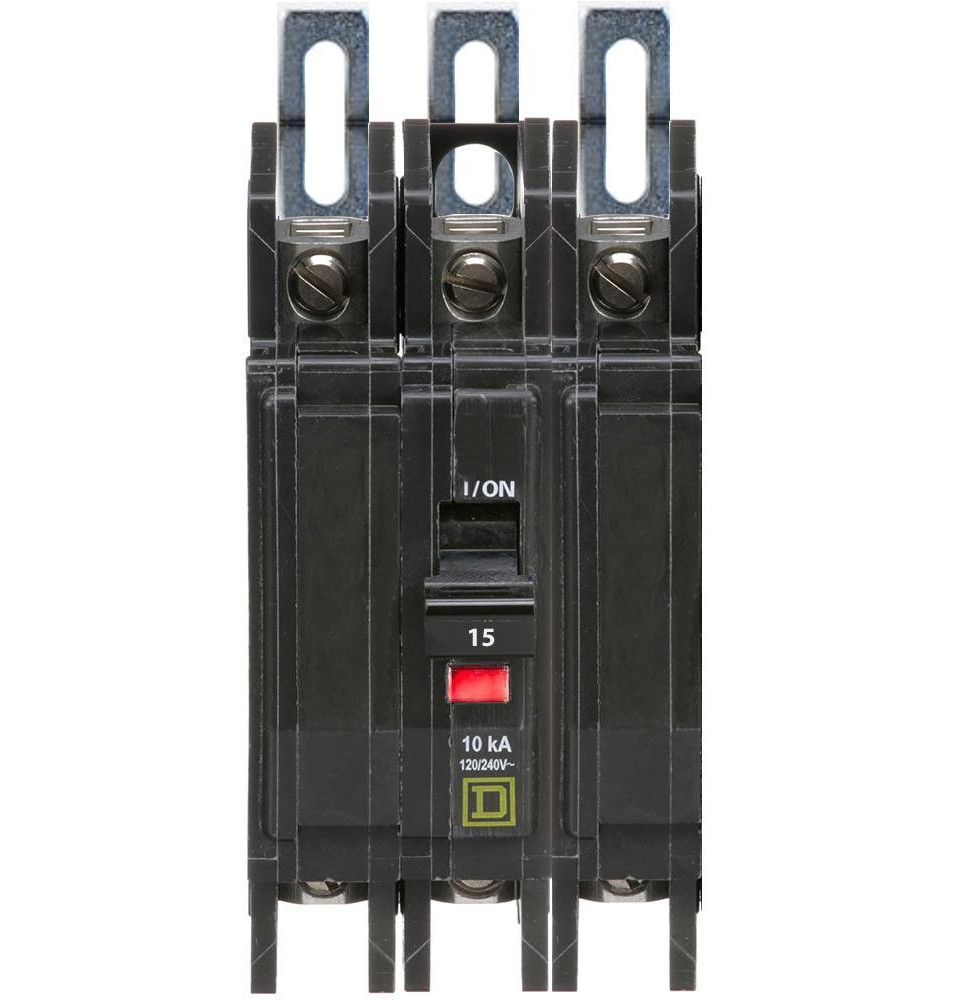 QOU315 - Square D 15 Amp 3 Pole 240 Volt Miniature Circuit Breaker