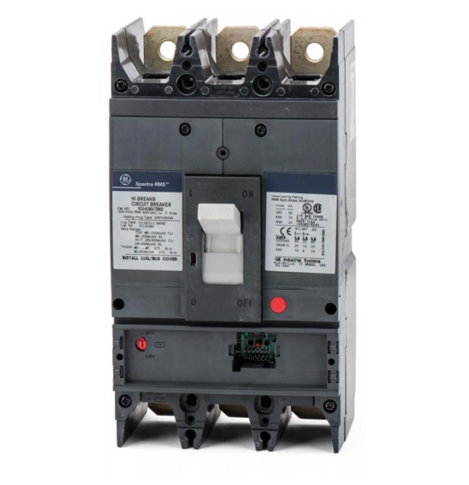 SGHA36AT0600 - GE 600 amp 3 pole 600 Volt Bolt-On Molded Case Circuit Breaker