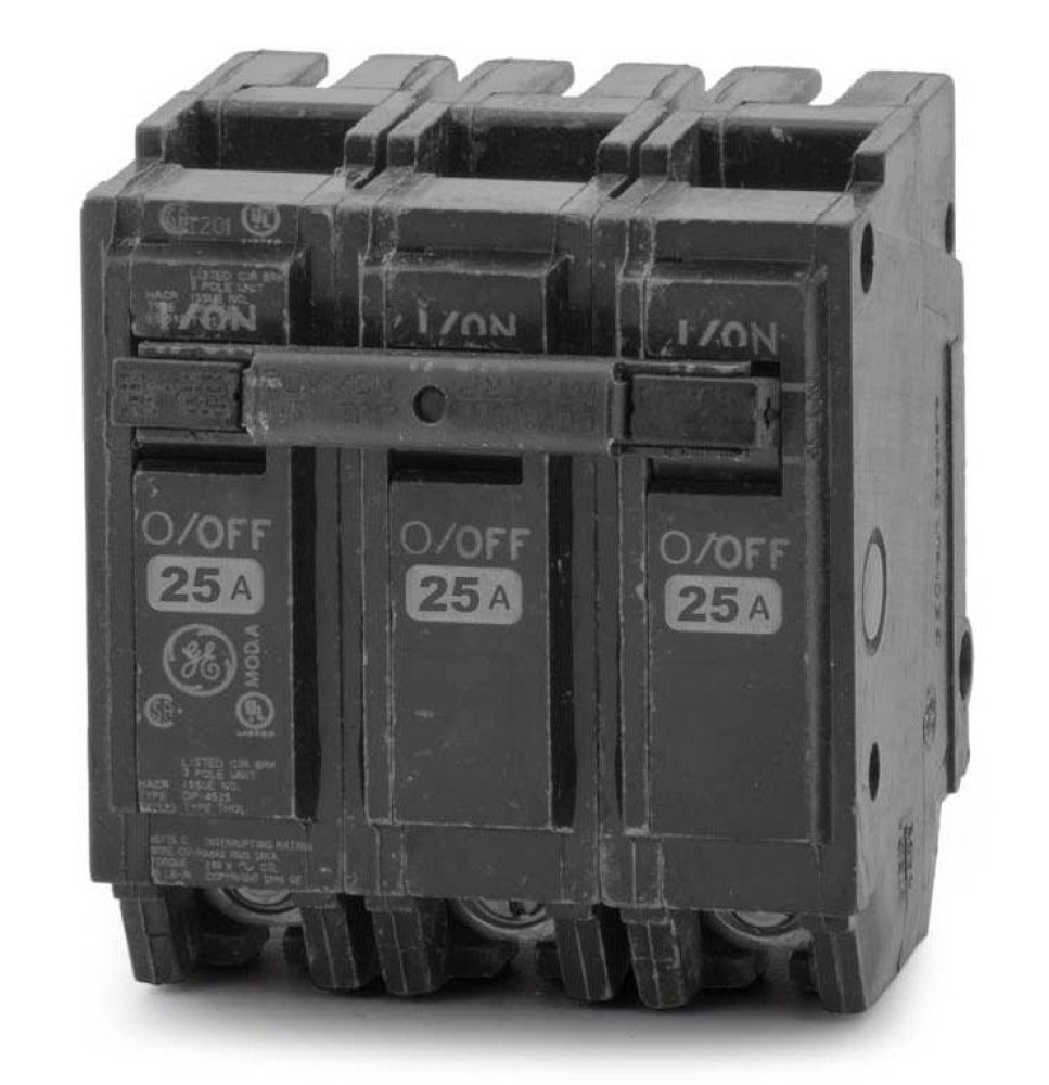 THQL32025 - GE 25 Amp 3 Pole 240 Volt Molded Case Circuit Breaker