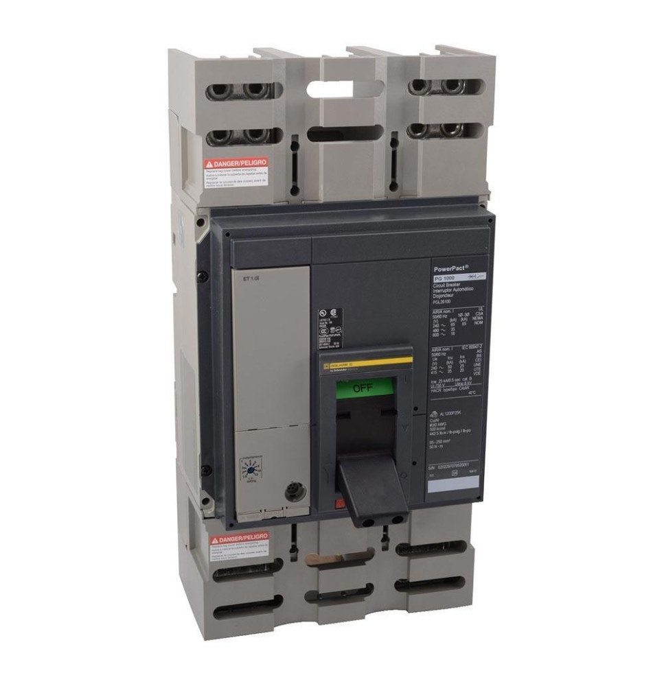 PLL34100 - Square D 1000 Amp 3 Pole 480 Volt Molded Case Circuit Breaker