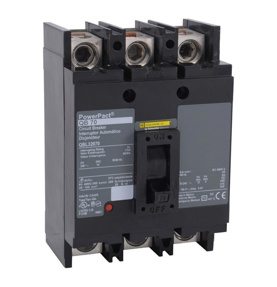 QBL32110 - Square D 110 Amp 3 Pole 240 Volt Thermal Magnetic Molded Case Circuit Breaker