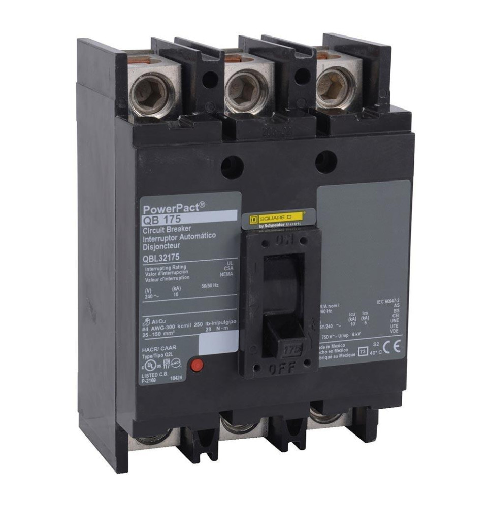 QBL32250 - Square D 250 Amp 3 Pole 240 Volt Thermal Magnetic Molded Case Circuit Breaker