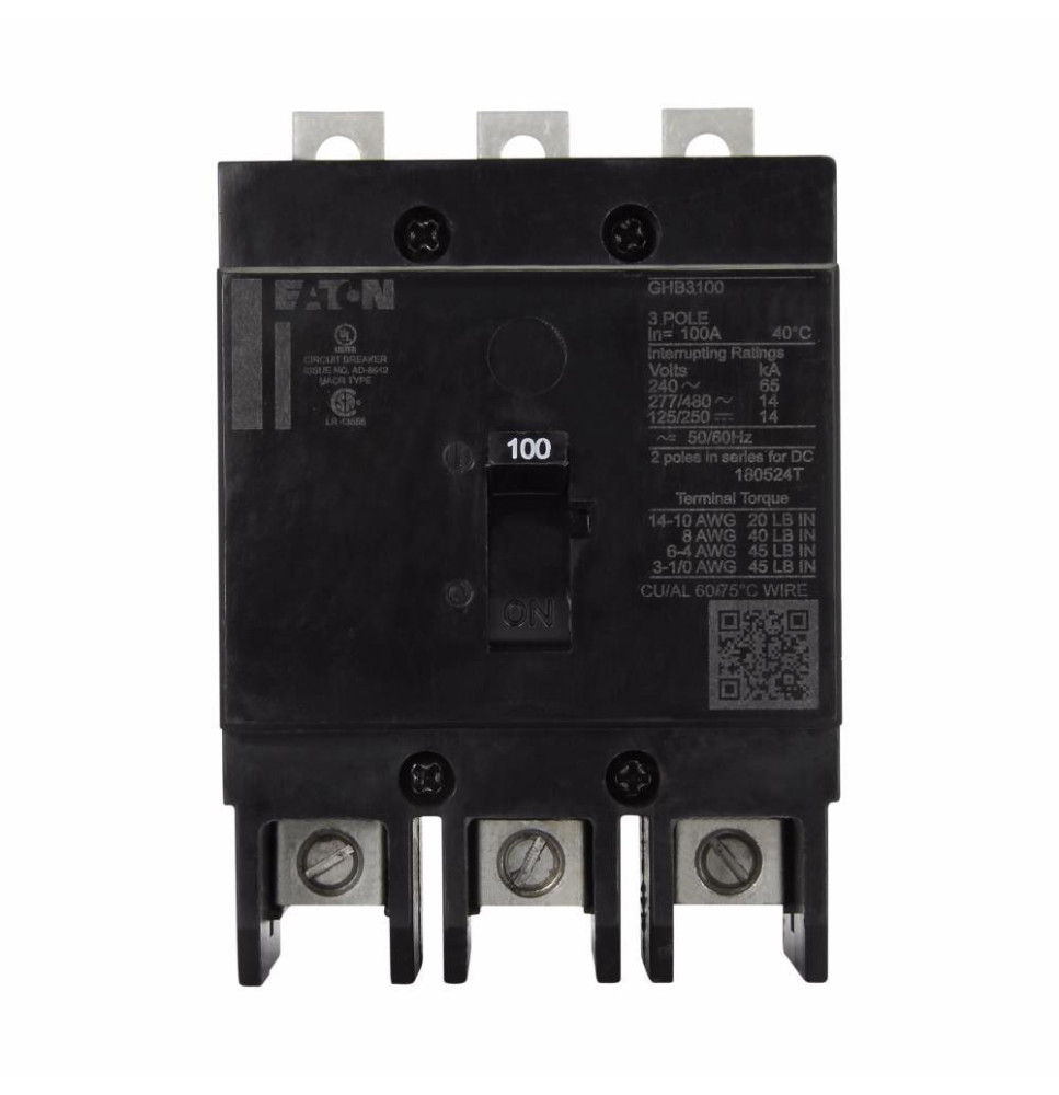 GHB3090 - Eaton Cutler-Hammer 90 Amp 3 Pole 480 Volt Molded Case Circuit Breaker