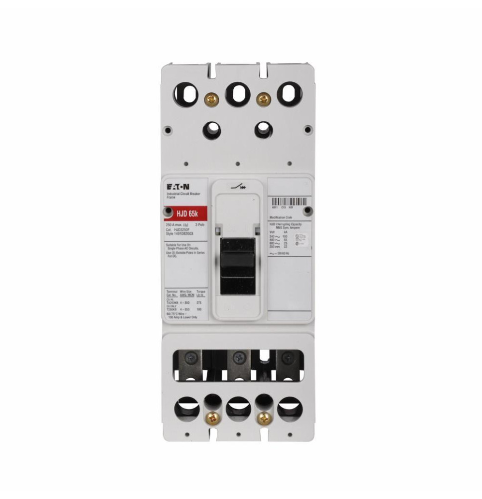 HJD3250F - Eaton Cutler-Hammer 250 Amp 3 Pole 600 Volt Molded Case Circuit Breaker Frame