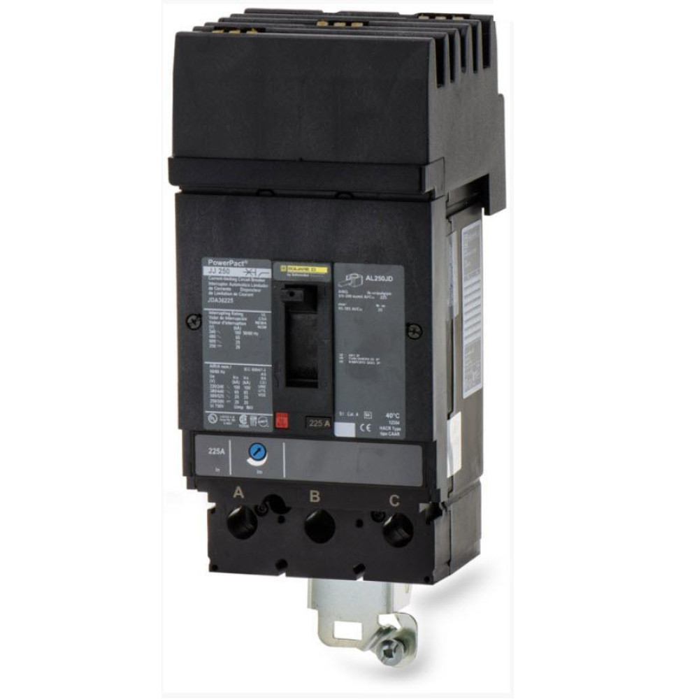 JDA36225 - Square D 225 Amp 3 Pole 600 Volt Molded Case Circuit Breaker