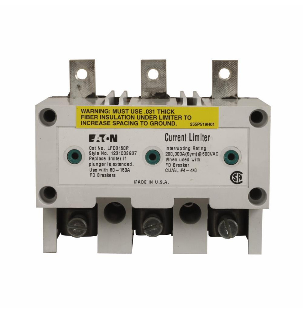 LFD3070R - Eaton Cutler-Hammer 70 Amp 3 Pole Volt Molded Case Circuit Breaker Current Limiter