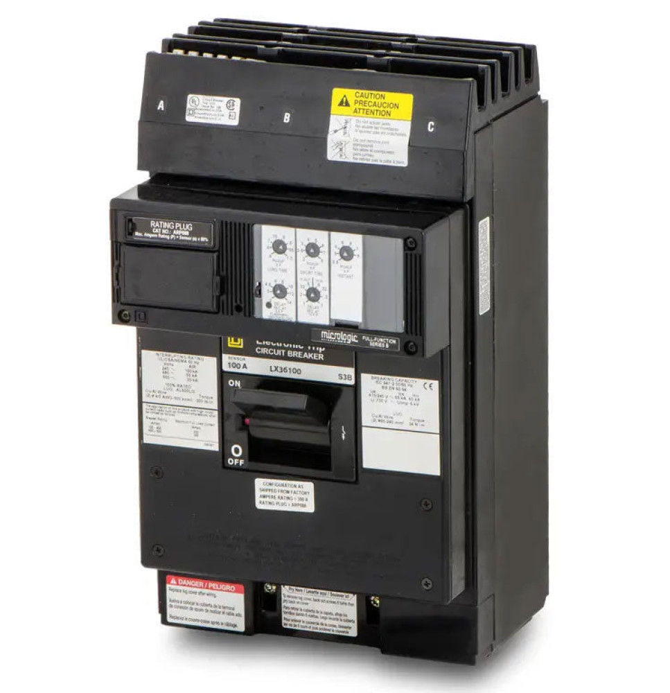 LX36100 - Square D 100 Amp 3 Pole 600 Volt Molded Case Circuit Breaker