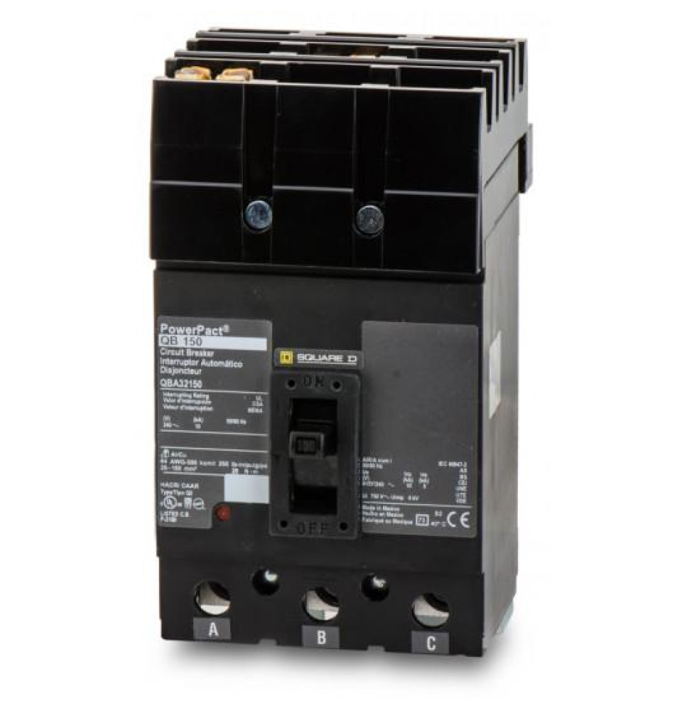 QBA32150 - Square D 150 Amp 3 Pole 240 Volt Molded Case Circuit Breaker