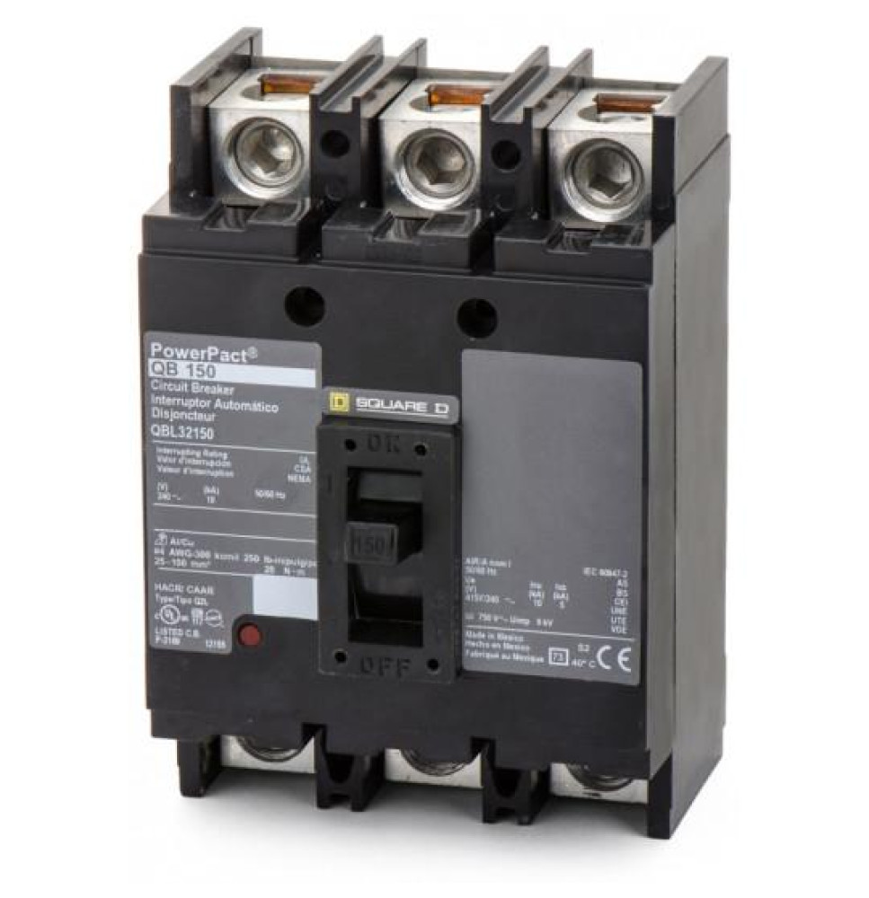 QBL32150 - Square D 150 Amp 3 Pole 240 Volt Thermal Magnetic Molded Case Circuit Breaker