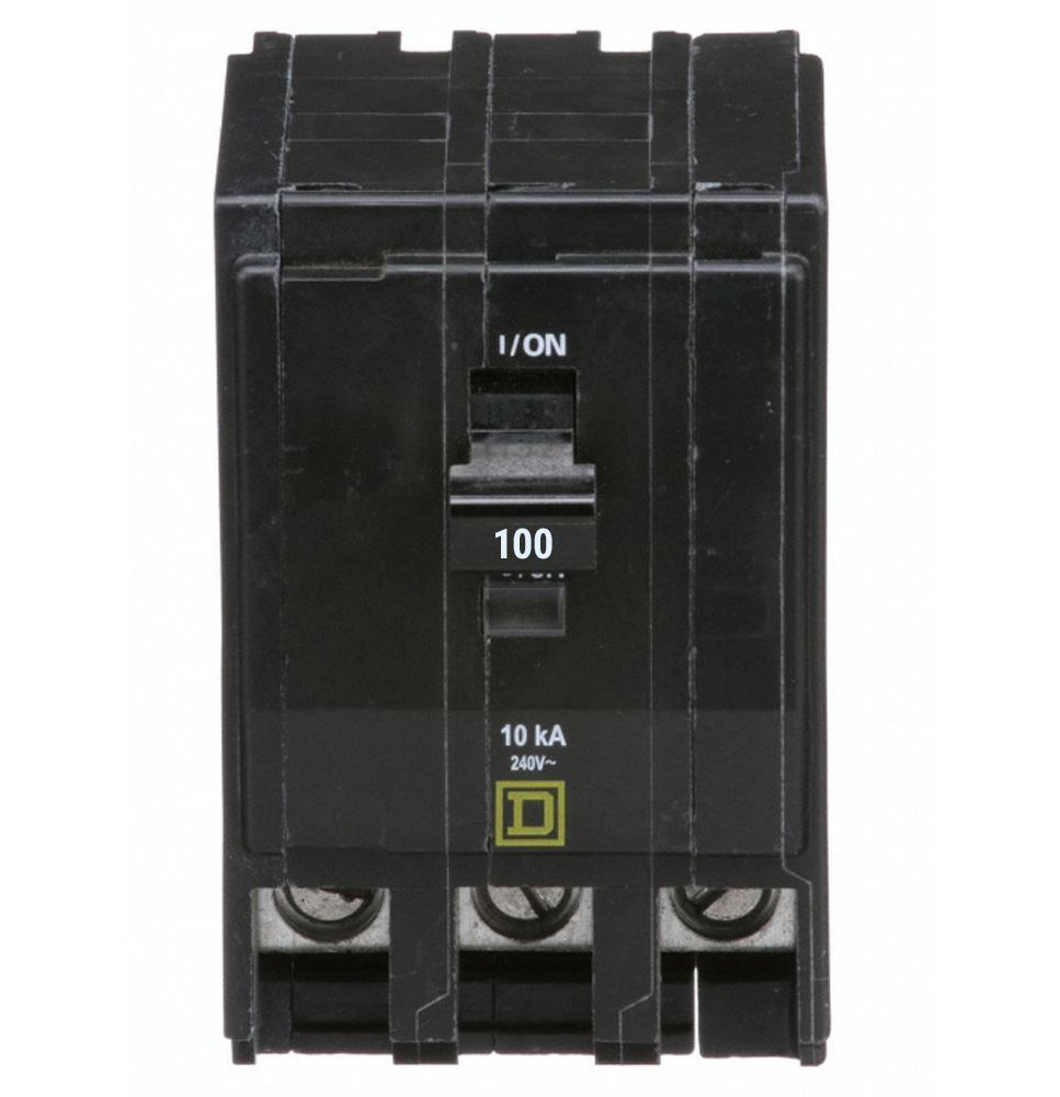QO3100 - Square D 100 Amp 3 Pole Circuit Breaker