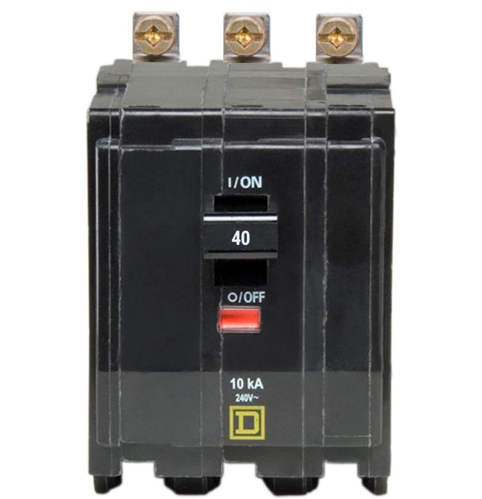 QOB340 - Square D 40 Amp 3 Pole Bolt-On Circuit Breaker