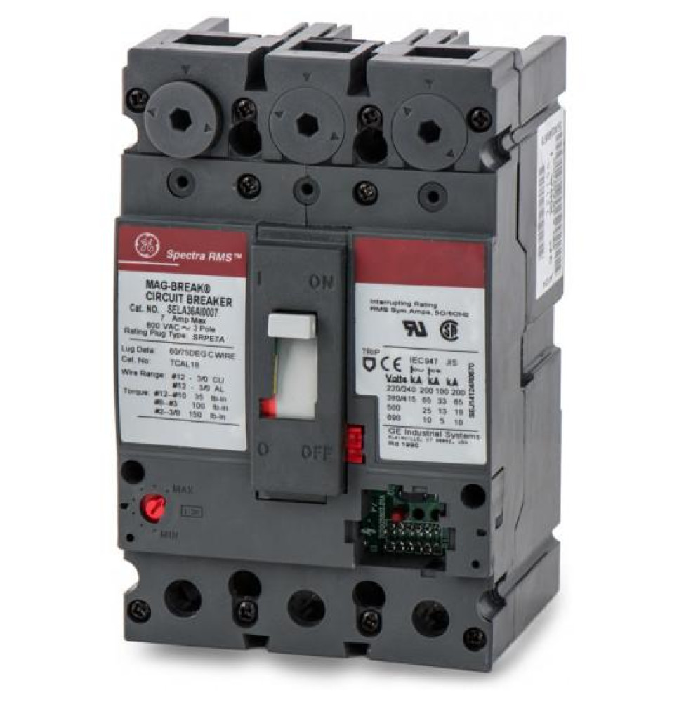 SELA36AI0007 - GE 7 Amp 3 Pole 600 Volt Bolt-On Molded Case Circuit Breaker