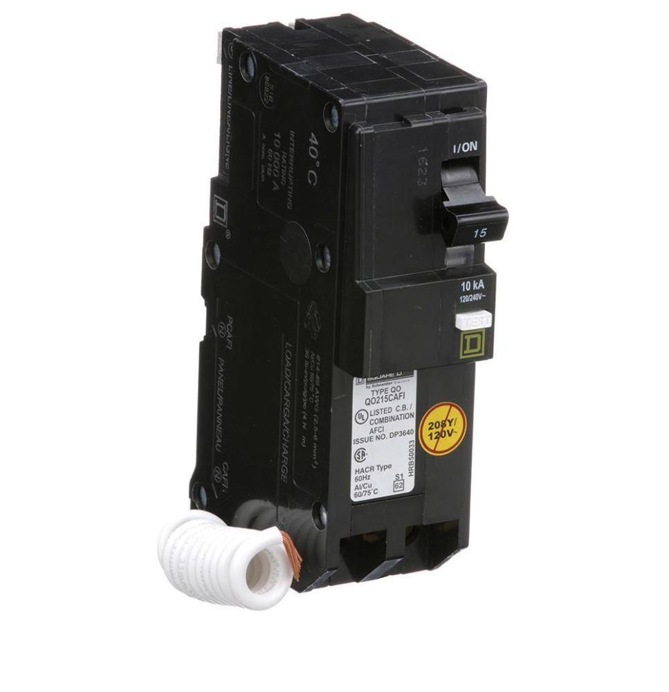 QO215CAFI - Square D 15 Amp Double Pole AFCI Circuit Breaker