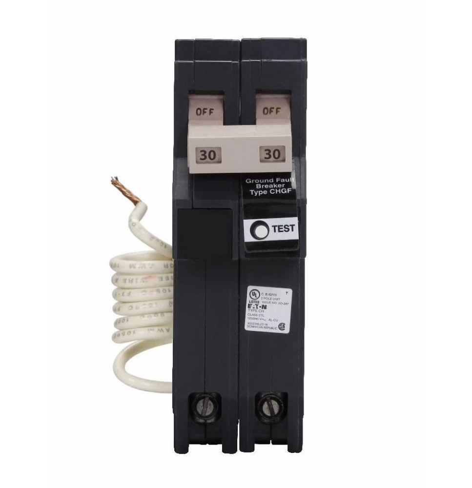 CH230GFT - Eaton Cutler-Hammer 30 Amp 2 Pole 240 Volt Ground Fault Plug-In Breaker