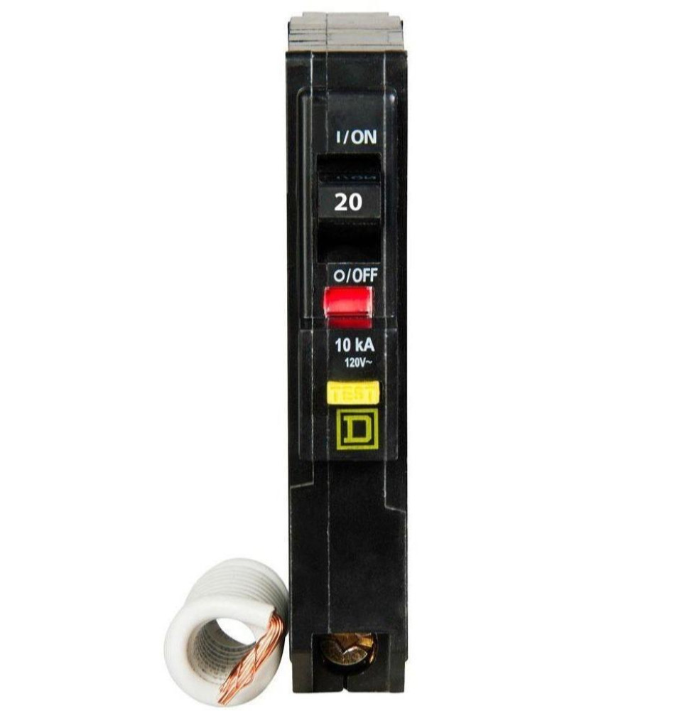 QO120EPD - Square D 20 Amp 1 Pole Ground Fault Equipment Protection Circuit Breaker