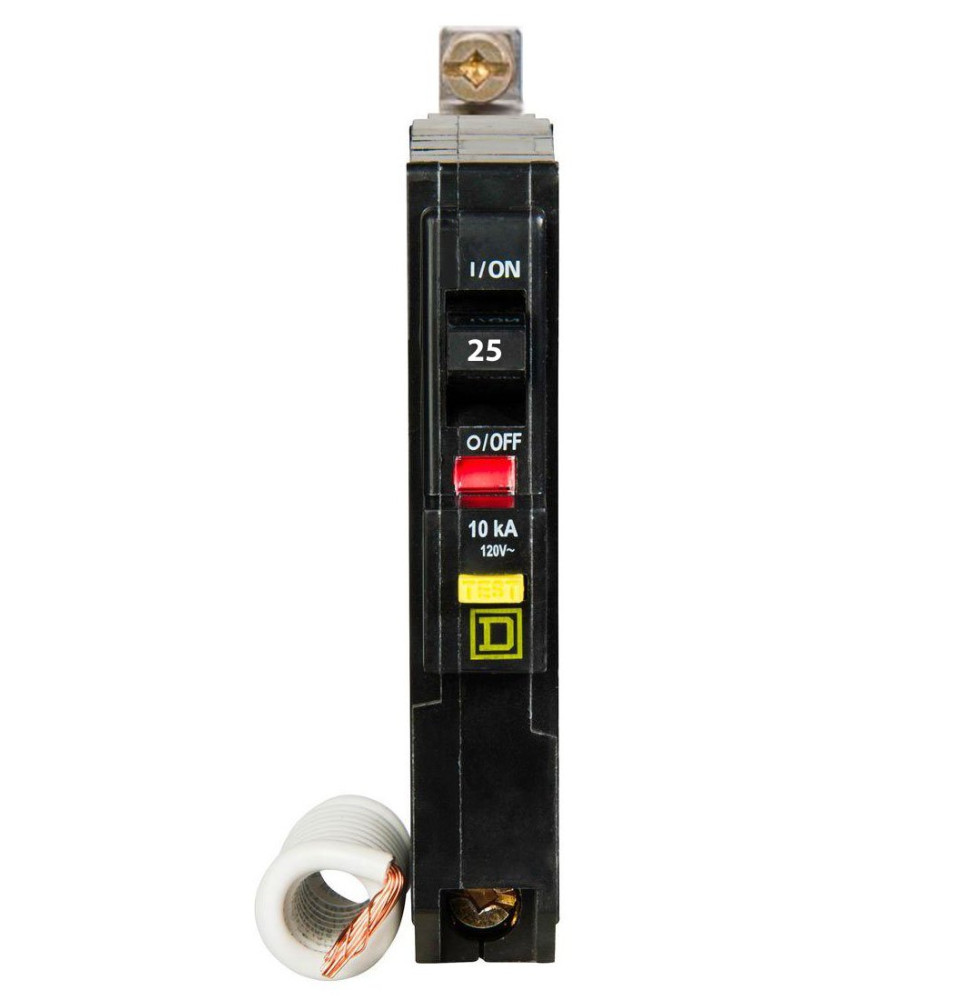 QOB125GFI - Square D 25 Amp Single Pole GFCI Bolt-On Circuit Breaker