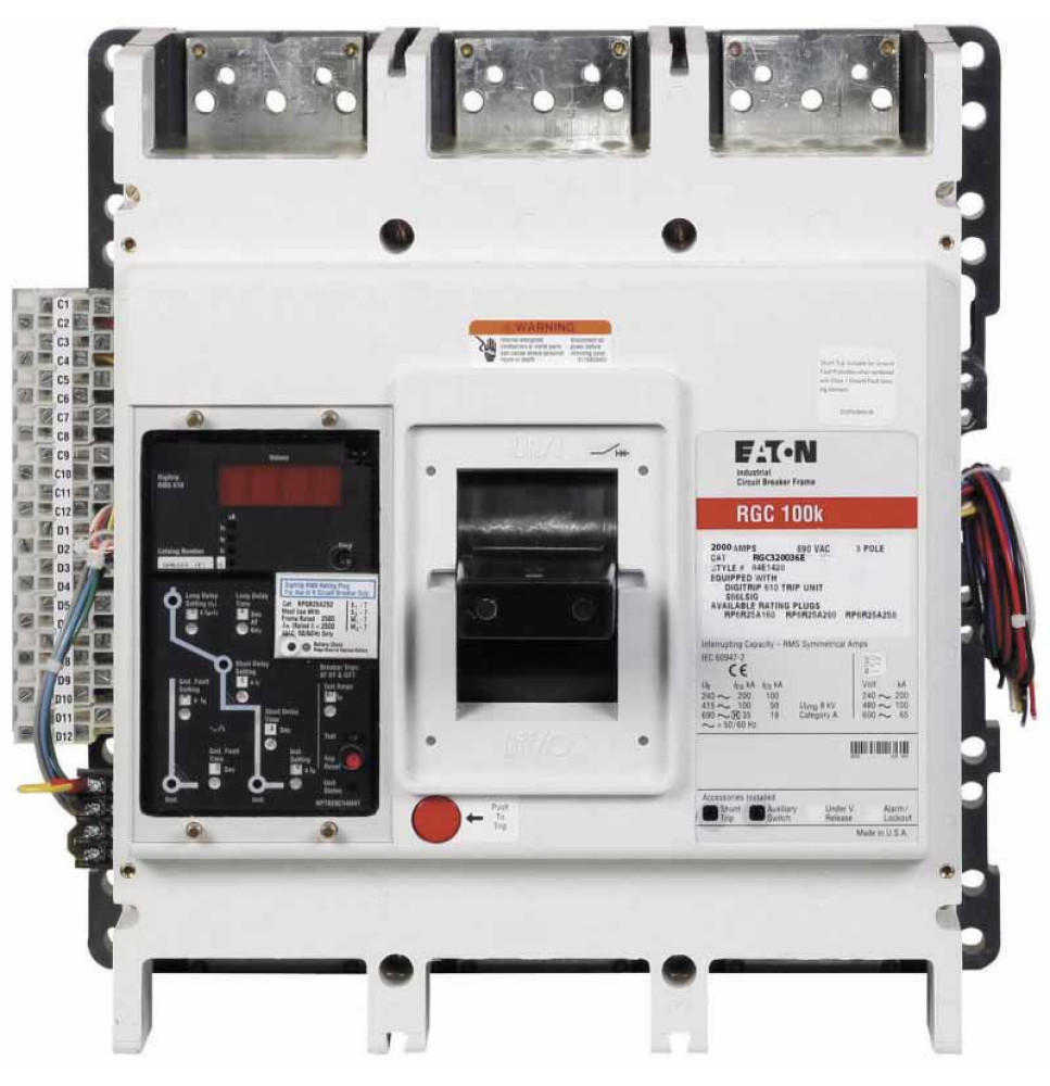 RGC320036E - Eaton Cutler-Hammer 2000 Amp 3 Pole 600 Volt Molded Case Circuit Breaker