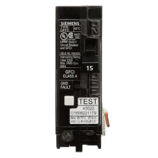 QF115A - Siemens 15 Amp Single Pole GFCI Circuit Breaker