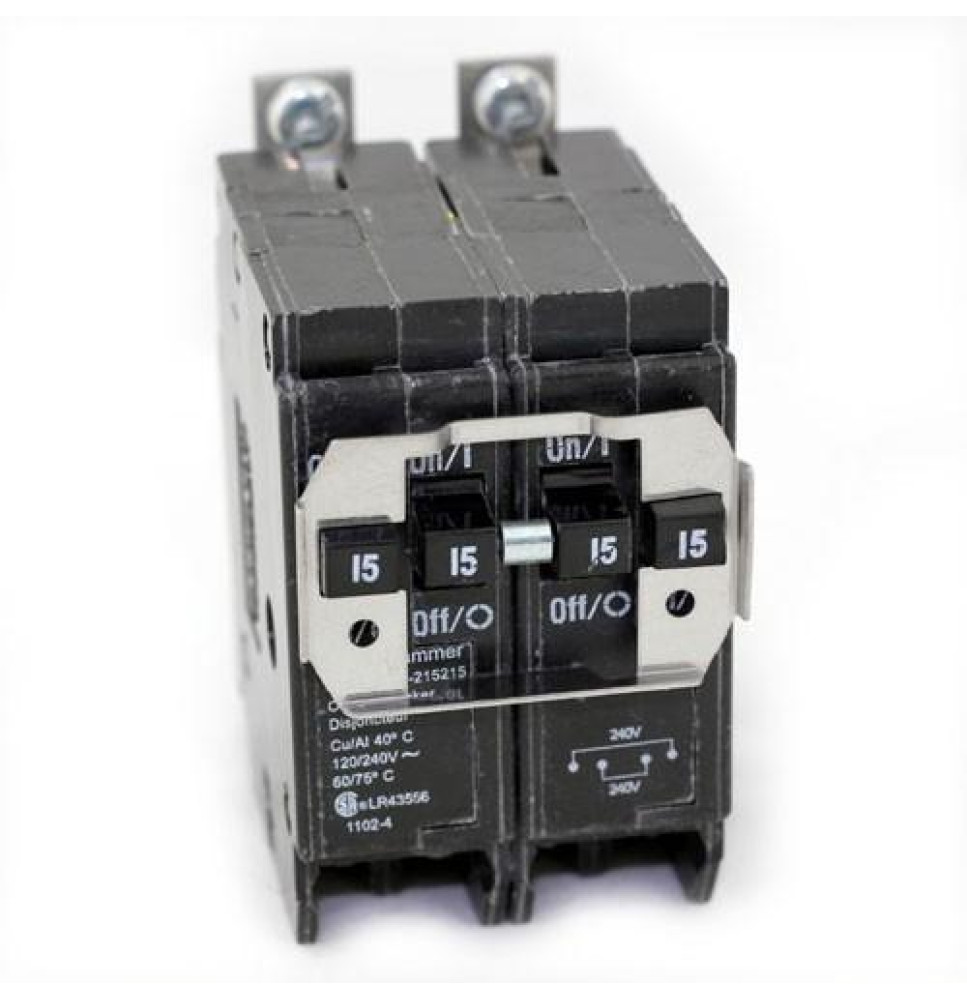 BQLT-215-215 - Commander 2 Double Pole 15 Amp Bolt-On Quad Circuit Breaker